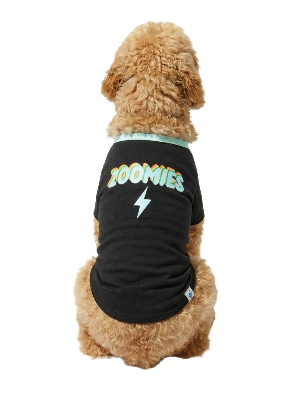 Oodles Black Retro Zoomies Graphic Dog Shirt Clothes Large